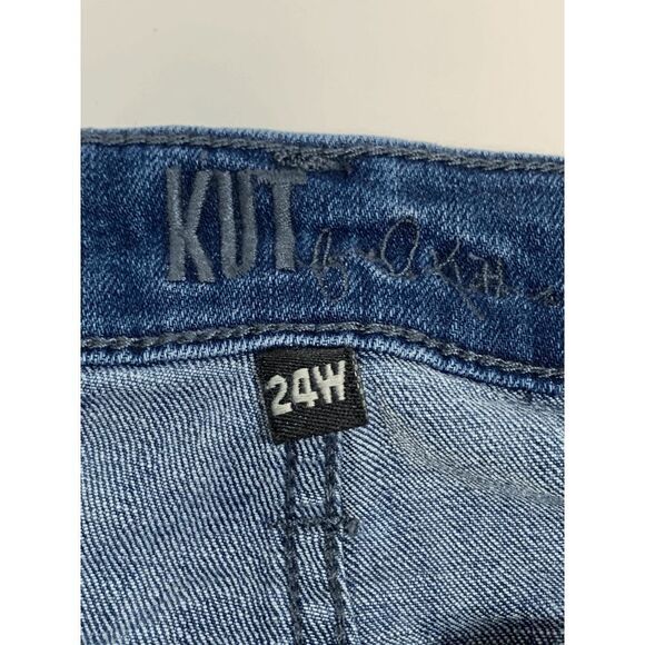 Kut Womens Denim Jeans Katy Boyfriend Distress Blue Wash Plus Size 24W - Picture 7 of 10